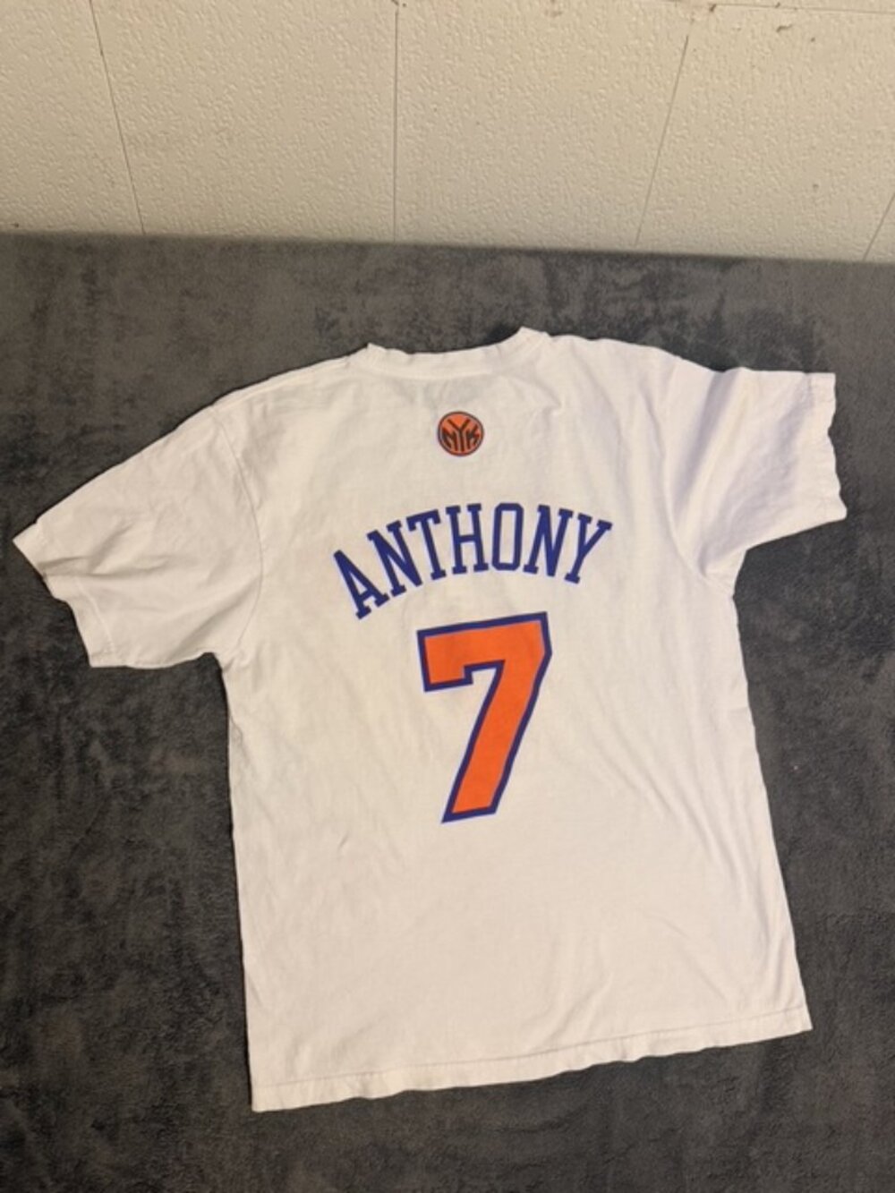 Adidas New York Knicks Carmelo Anthony #7 T-Shirt White